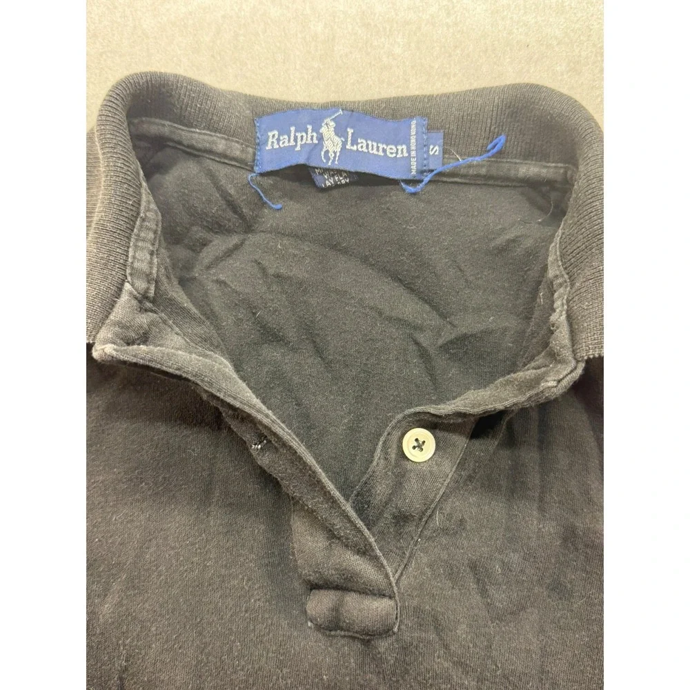 Ralph Lauren Women Polo Shirt Black Red Pony 100% Cotton Size‎ Small